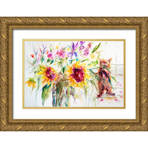 Almost a Still Life Gold Ornate Wood Framed Art Print with Double Matting by Art by Leslie Franklin