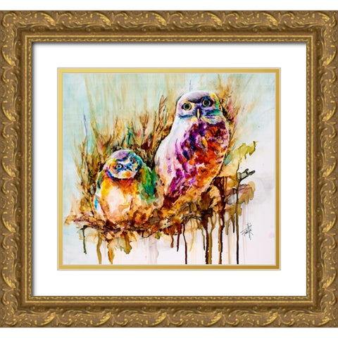 New in the Burrow Gold Ornate Wood Framed Art Print with Double Matting by Art by Leslie Franklin