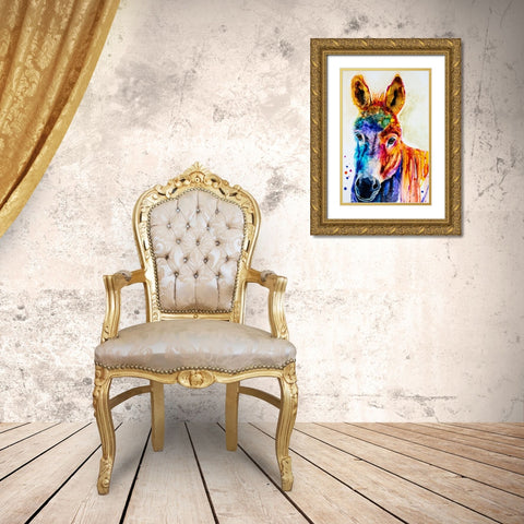 Pin the Tail on the What Gold Ornate Wood Framed Art Print with Double Matting by Art by Leslie Franklin