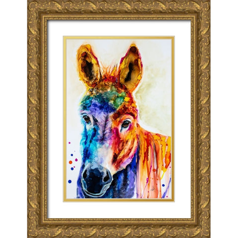 Pin the Tail on the What Gold Ornate Wood Framed Art Print with Double Matting by Art by Leslie Franklin