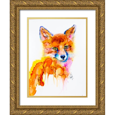Very Vixen Gold Ornate Wood Framed Art Print with Double Matting by Art by Leslie Franklin