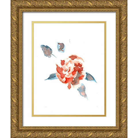 Color Trend flower Gold Ornate Wood Framed Art Print with Double Matting by Art by Leslie Franklin