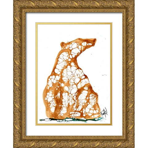 Cellular Bear 2 Gold Ornate Wood Framed Art Print with Double Matting by Art by Leslie Franklin