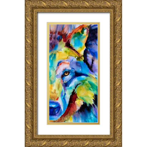 Color Me Magnificent Gold Ornate Wood Framed Art Print with Double Matting by Art by Leslie Franklin
