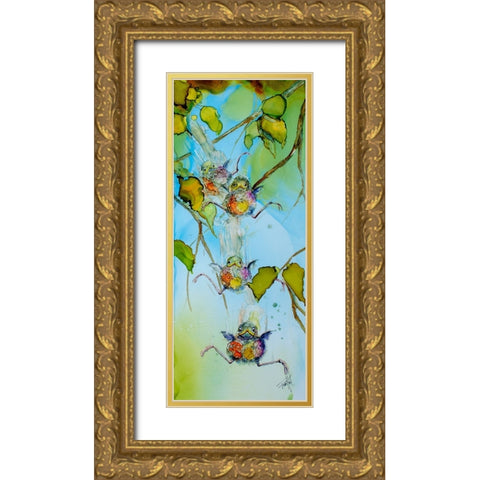 Free Falling Gold Ornate Wood Framed Art Print with Double Matting by Art by Leslie Franklin