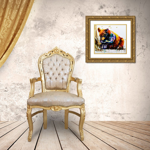 Show Me The Honey Gold Ornate Wood Framed Art Print with Double Matting by Art by Leslie Franklin