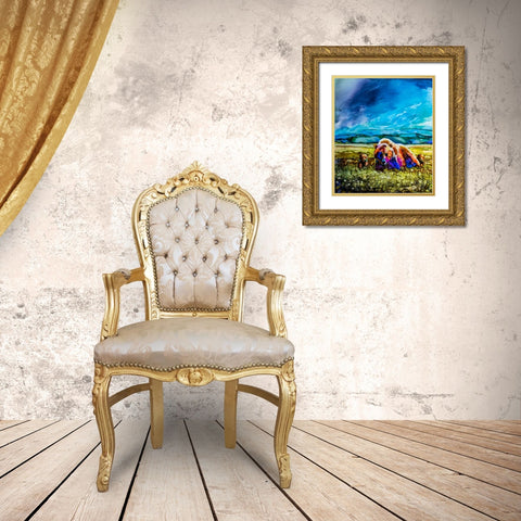 The Field Trip Gold Ornate Wood Framed Art Print with Double Matting by Art by Leslie Franklin