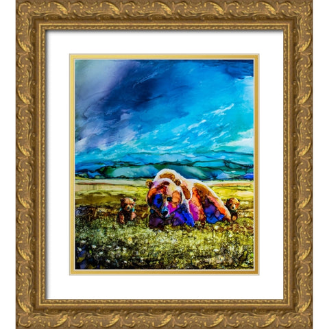 The Field Trip Gold Ornate Wood Framed Art Print with Double Matting by Art by Leslie Franklin