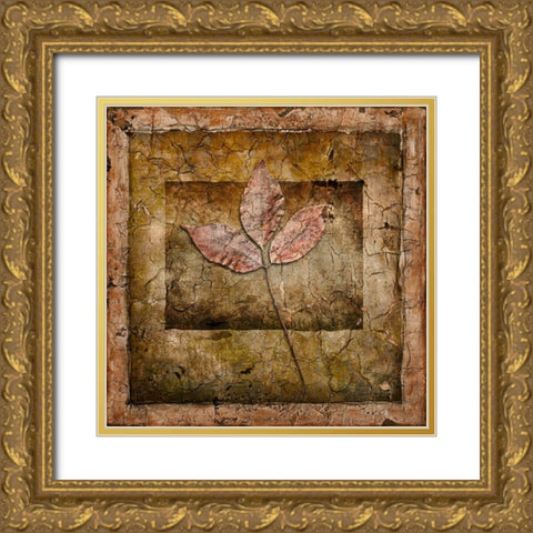 Autumn Leaves II Gold Ornate Wood Framed Art Print with Double Matting by LightBoxJournal