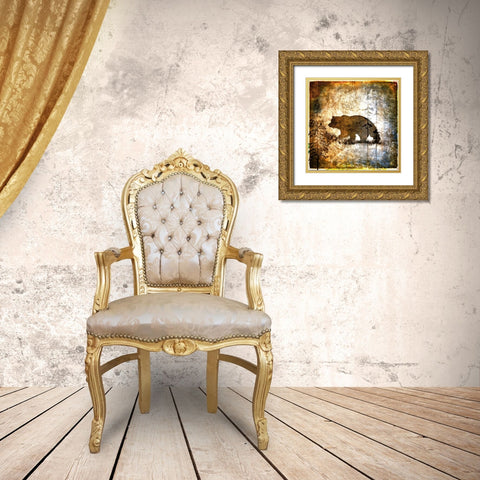 High Country Bear Gold Ornate Wood Framed Art Print with Double Matting by LightBoxJournal