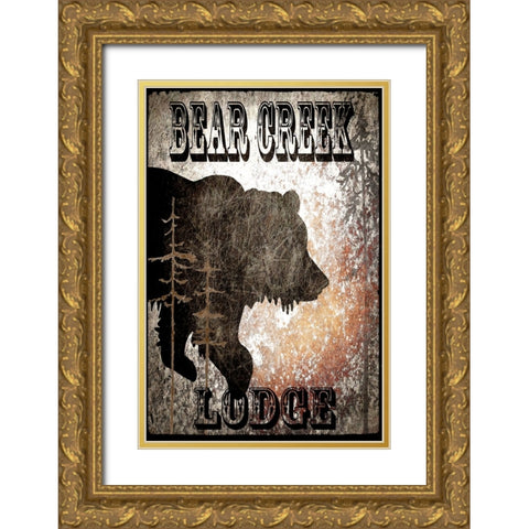 Lodge Bear Creek Lodge Gold Ornate Wood Framed Art Print with Double Matting by LightBoxJournal