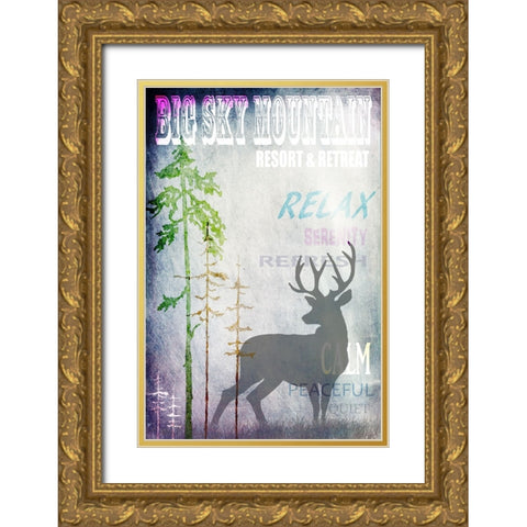 Big Sky Mountain Gold Ornate Wood Framed Art Print with Double Matting by LightBoxJournal