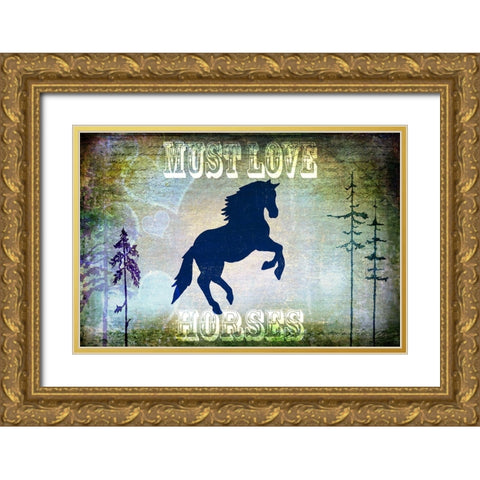 Country Horse II Gold Ornate Wood Framed Art Print with Double Matting by LightBoxJournal