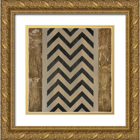 Black N Gold II Gold Ornate Wood Framed Art Print with Double Matting by LightBoxJournal