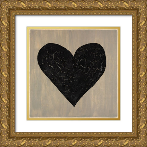 Love Heart Gold Ornate Wood Framed Art Print with Double Matting by LightBoxJournal