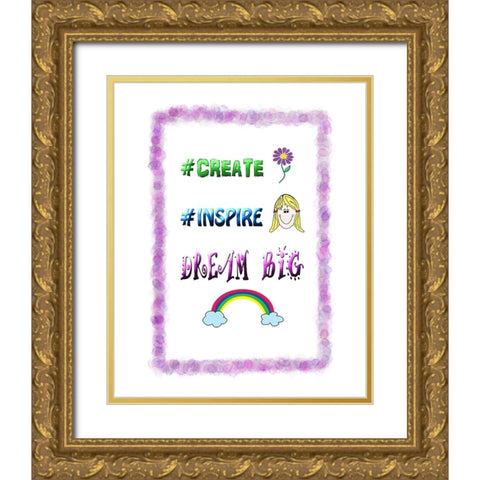 Create Inspire Dream Gold Ornate Wood Framed Art Print with Double Matting by LightBoxJournal