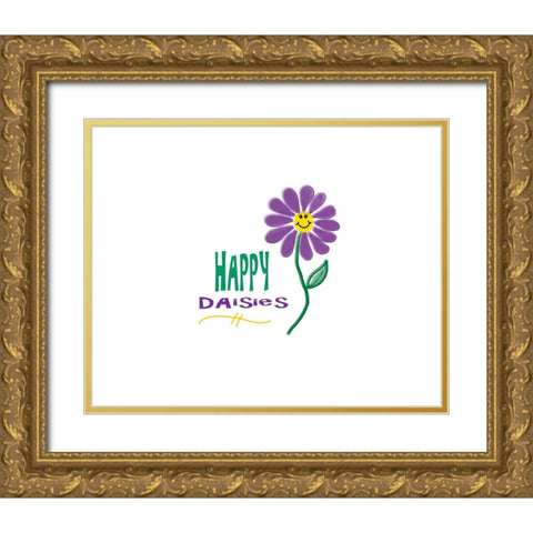 Happy Days Gold Ornate Wood Framed Art Print with Double Matting by LightBoxJournal