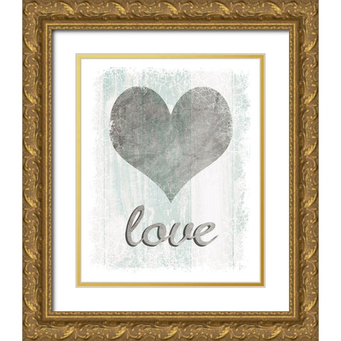 Love Gold Ornate Wood Framed Art Print with Double Matting by LightBoxJournal