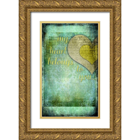 My Heart Belongs To You Gold Ornate Wood Framed Art Print with Double Matting by LightBoxJournal