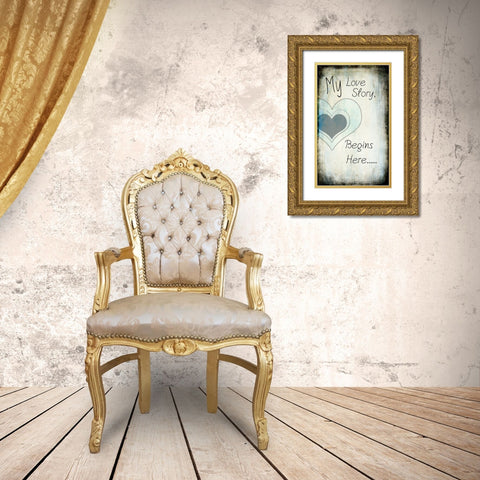 My Love Story Gold Ornate Wood Framed Art Print with Double Matting by LightBoxJournal