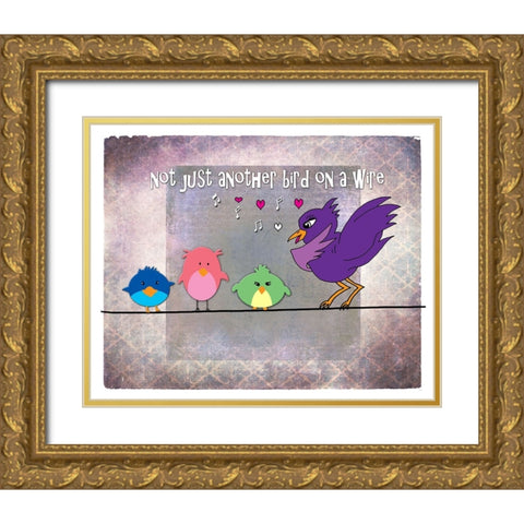 Not Just Another Bird On A Wire Gold Ornate Wood Framed Art Print with Double Matting by LightBoxJournal