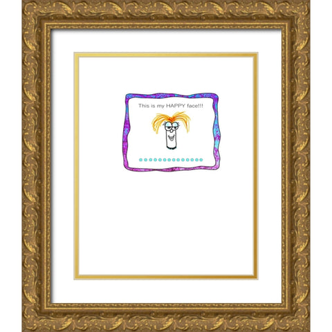 This Is My Happy Face 2 Gold Ornate Wood Framed Art Print with Double Matting by LightBoxJournal