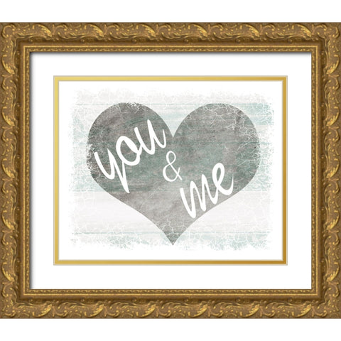 You And Me Gold Ornate Wood Framed Art Print with Double Matting by LightBoxJournal