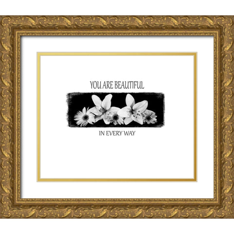 You Are Beautiful Gold Ornate Wood Framed Art Print with Double Matting by LightBoxJournal