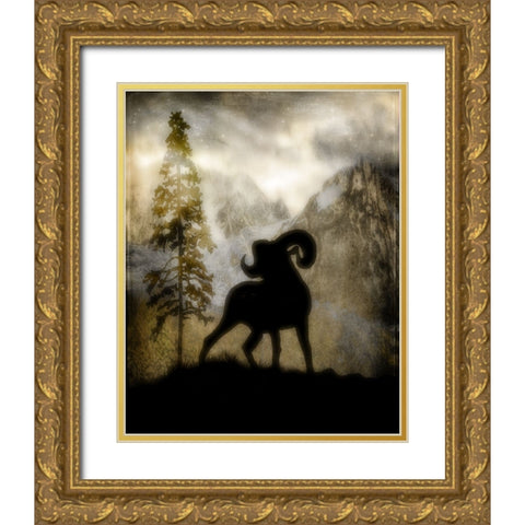 Mystic Big Horn Gold Ornate Wood Framed Art Print with Double Matting by LightBoxJournal