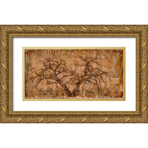 Autumn Tree Gold Ornate Wood Framed Art Print with Double Matting by LightBoxJournal