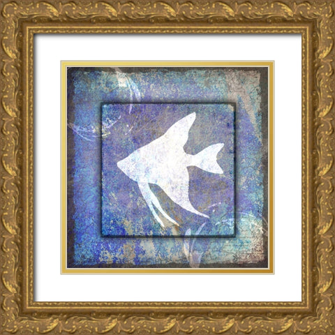 Beach House Fish Gold Ornate Wood Framed Art Print with Double Matting by LightBoxJournal