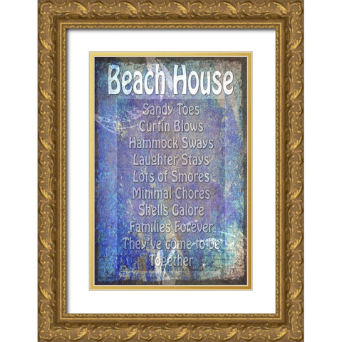Beach House Gold Ornate Wood Framed Art Print with Double Matting by LightBoxJournal