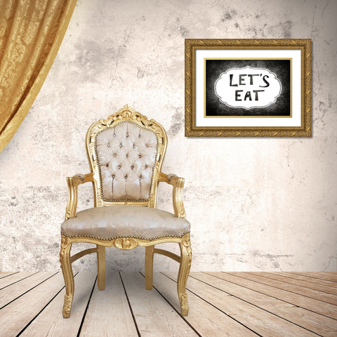 Breakfast Served - Lets Eat Gold Ornate Wood Framed Art Print with Double Matting by LightBoxJournal