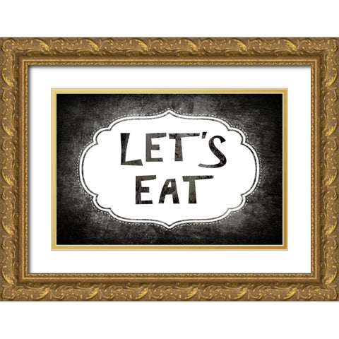 Breakfast Served - Lets Eat Gold Ornate Wood Framed Art Print with Double Matting by LightBoxJournal