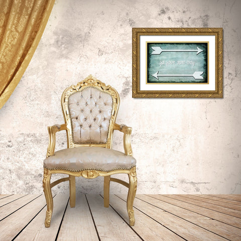 Choose Path - Go Own Way Gold Ornate Wood Framed Art Print with Double Matting by LightBoxJournal