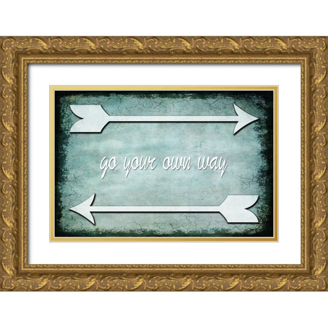 Choose Path - Go Own Way Gold Ornate Wood Framed Art Print with Double Matting by LightBoxJournal