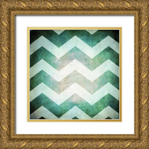 Good Times_Beach Chevron Gold Ornate Wood Framed Art Print with Double Matting by LightBoxJournal