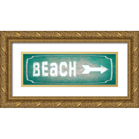 Good Times_Beach Gold Ornate Wood Framed Art Print with Double Matting by LightBoxJournal