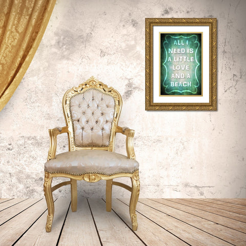 Good Times_Love Beach Gold Ornate Wood Framed Art Print with Double Matting by LightBoxJournal