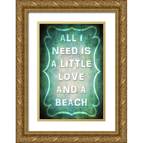 Good Times_Love Beach Gold Ornate Wood Framed Art Print with Double Matting by LightBoxJournal