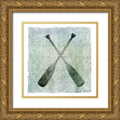 Life Is Better At The Lake Oars 2 Gold Ornate Wood Framed Art Print with Double Matting by LightBoxJournal