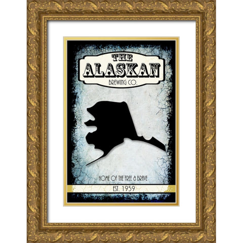 States Brewing Co_Alaska Gold Ornate Wood Framed Art Print with Double Matting by LightBoxJournal