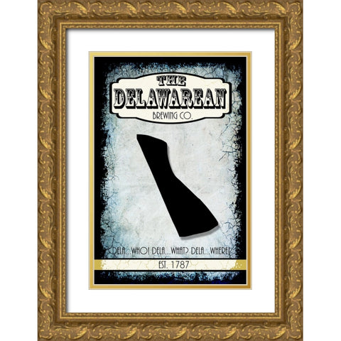 States Brewing Co_Delaware Gold Ornate Wood Framed Art Print with Double Matting by LightBoxJournal