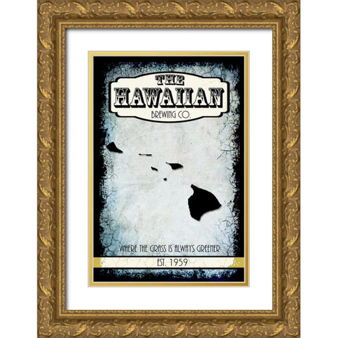 States Brewing Co_Hawaii Gold Ornate Wood Framed Art Print with Double Matting by LightBoxJournal