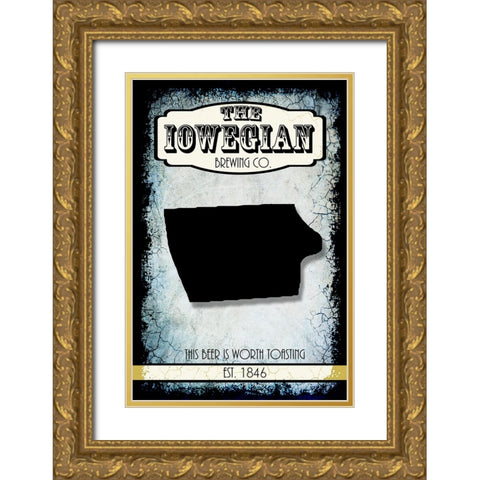 States Brewing Co_Iowa Gold Ornate Wood Framed Art Print with Double Matting by LightBoxJournal