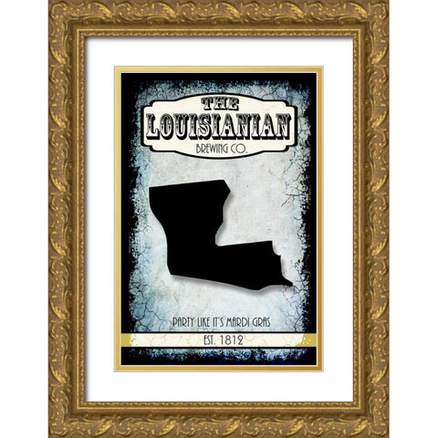 States Brewing Co_Louisiana Gold Ornate Wood Framed Art Print with Double Matting by LightBoxJournal