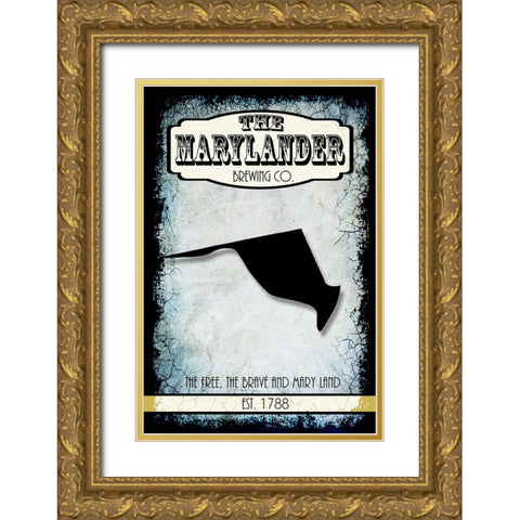 States Brewing Co_Maryland Gold Ornate Wood Framed Art Print with Double Matting by LightBoxJournal