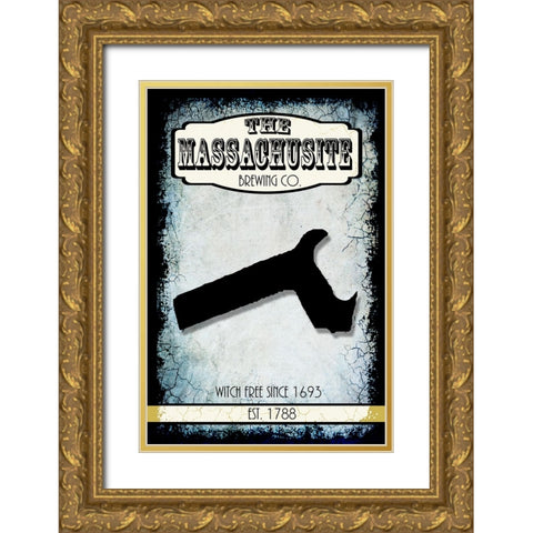 States Brewing Co_Massachusette Gold Ornate Wood Framed Art Print with Double Matting by LightBoxJournal