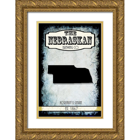 States Brewing Co_Nebraska Gold Ornate Wood Framed Art Print with Double Matting by LightBoxJournal