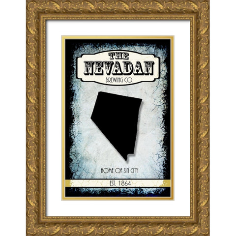 States Brewing Co_Nevada Gold Ornate Wood Framed Art Print with Double Matting by LightBoxJournal